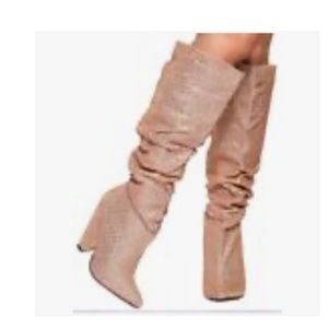 Bamboo Immerse Rose Gold Pink Rhinestone Crystal Bling Sparkle Embellish Boot 9